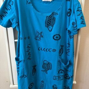 Ingear Teal Graphic T-Shirt Dress